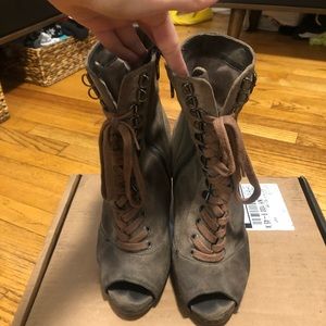 Sam edleman peep toe suede boots